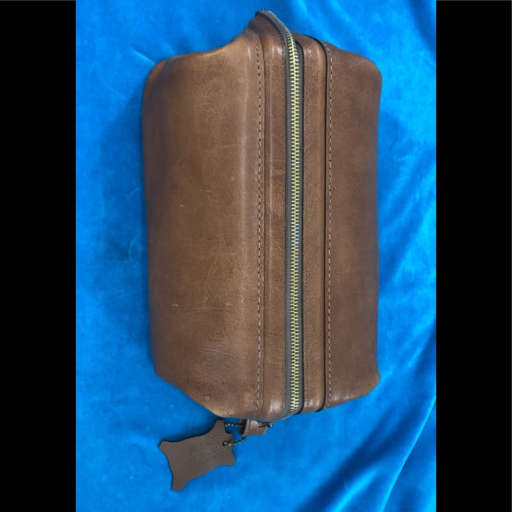 Vintage Swank Leather Shaving Travel Kit Bag
